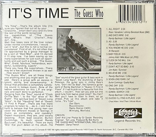 The Guess Who? ‎– It's Time