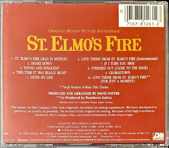 Various – St. Elmo's Fire (Original Motion Picture Soundtrack)