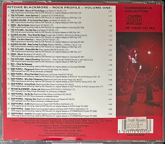 Ritchie Blackmore – Connoisseur Rock Profile Collection Volume One