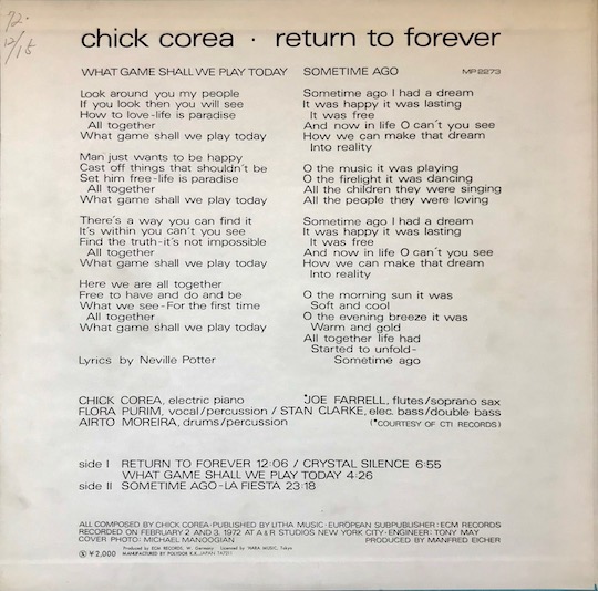 Chick Corea – Return To Forever