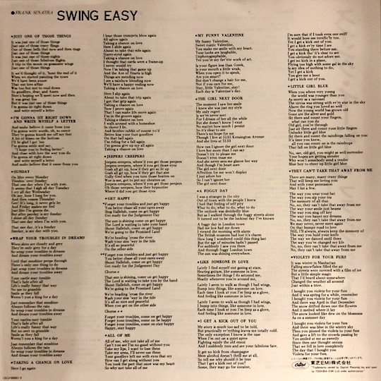 Frank Sinatra – Swing Easy! And Songs For Young Lovers