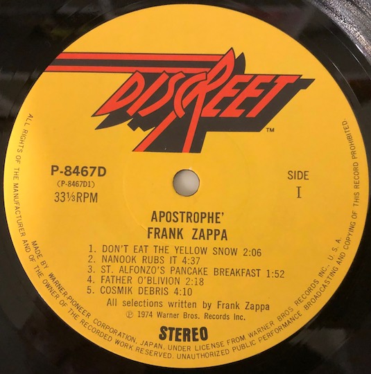 Frank Zappa – Apostrophe (')
