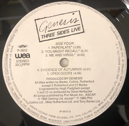 Genesis – Three Sides Live